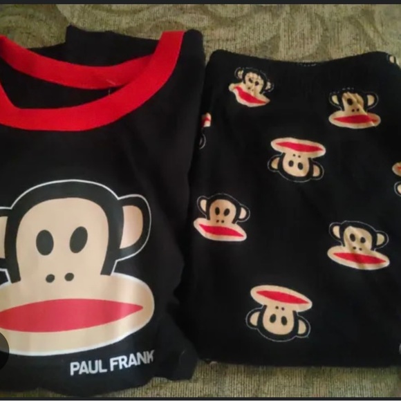 Paul Frank 2pc pajamas monkey face pattern size M - Picture 2 of 13